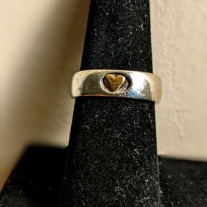 Artisan 14k Gold and Sterling Silver Band